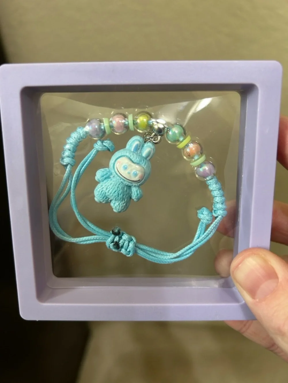 Labubu Little Monster Beaded Adjustable Woven Bracelet - Blue New